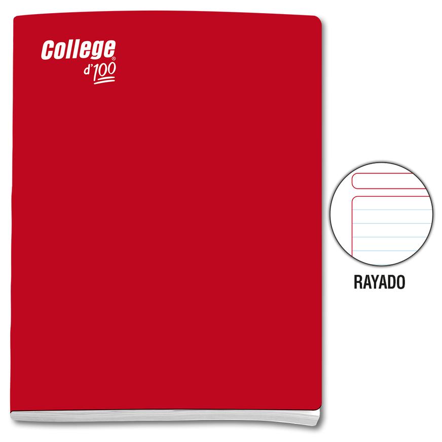 Cuaderno Rayado Deluxe College A4 Rojo 100 Hojas image number 0