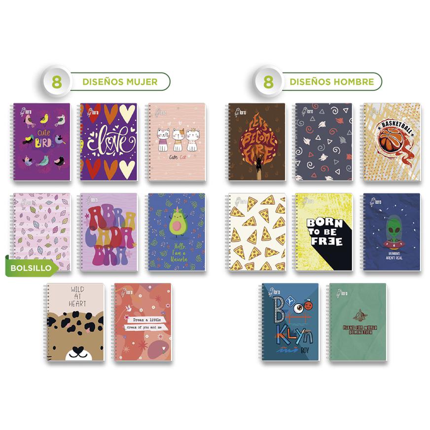 Cuaderno Cuadriculado Anillado Loro A5 Tapa Dura Surtido 160 Hojas image number 0