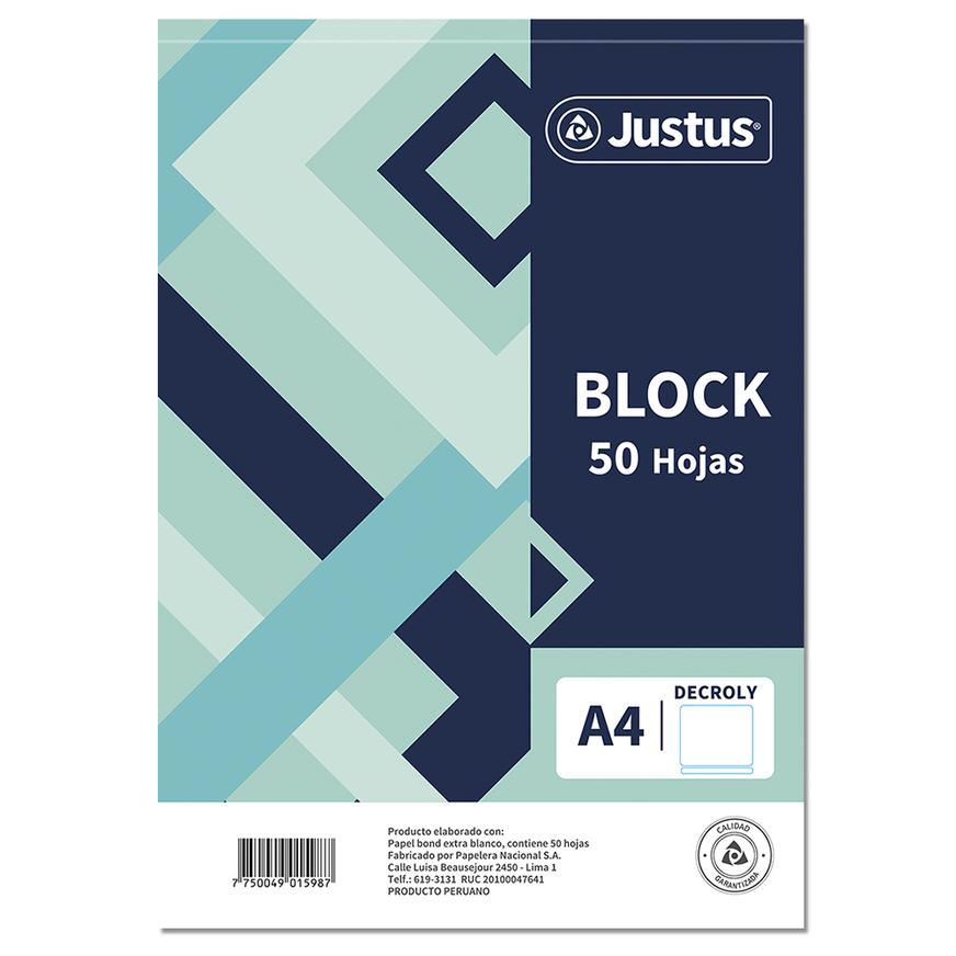 Block Decroly Justus A4 5 Perforaciones 50 Hojas image number 0