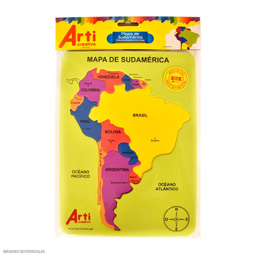Juego Did&aacute;ctico Arti Creativo Encaje Microporoso Mapa Sudam&eacute;rica BO image number 0